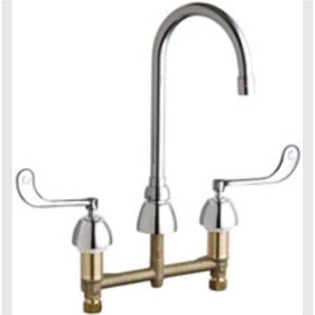 Chicago Faucets 786-E35-319ABCP 5.25 in. Concealed Kitchen Sink Faucet with 8 in. Centers Polished Chrome Plate
