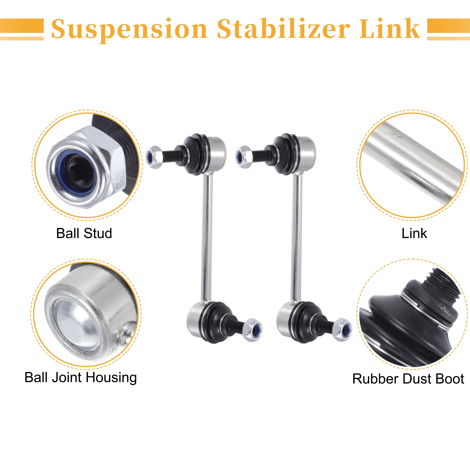 Unique Bargains 2pcs Rear Sway Bar Links Stabilizer Link Kit for Honda Pilot 2003-2008 for Acura MDX No.K90716/K90717