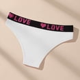 thumbnail image 5 of Lunuaoe Women's "LOVE" Waistband Cotton Briefs, Sporty Triangle Panties, Breathable Mid-Low Waist Underwear, 5 of 9