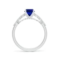 thumbnail image 2 of ANGARA Lab Grown 1.55 Ct Blue Sapphire Engagement Ring with Diamonds for Women in 14K White Gold (Size-8x6mm) | Anniversary, Jewelry Gift for Women | Lab-Grown Blue Sapphire Ring, 2 of 8
