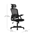 thumbnail image 4 of Mainstays Ergonomic Office Chair with Adjustable Headrest, Black Fabric, 275 lb capacity, 4 of 7