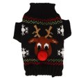 thumbnail image 3 of Dog Christmas Sweater, Dog Snow Sweaters Cute And Charming Christmas Elk Pattern  For Traveling For General Parties For Small Medium Dogs XS Black, 3 of 8