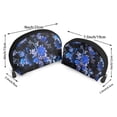 thumbnail image 2 of YFYANG 2 Piece Women's Portable Makeup Bags, Vintage Blue Floral Pattern Clutch Travel Toilet Bags Cosmetic Organizer, 2 of 7