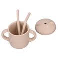 thumbnail image 1 of Silicone Baby Cup, baby paja copa de paja premium empuñadura firme para beber para viajar por masa, 1 of 7