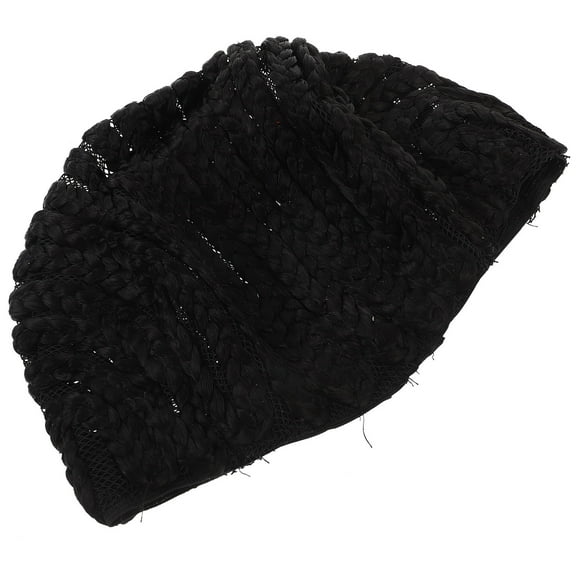 WHAMVOX 1PC Easier Sew Black Cornrow Braids Crochet Wig Caps Elastic Sew Dome Net Wig Caps for Making Braiding Wigs - Size L