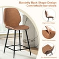thumbnail image 3 of Hommpa Counter Height Bar Stools Set of 4 with Back and Footrest 26" Faux PU Leather Bar Pub Chairs Metal Frame for Kitchen Island, 3 of 10