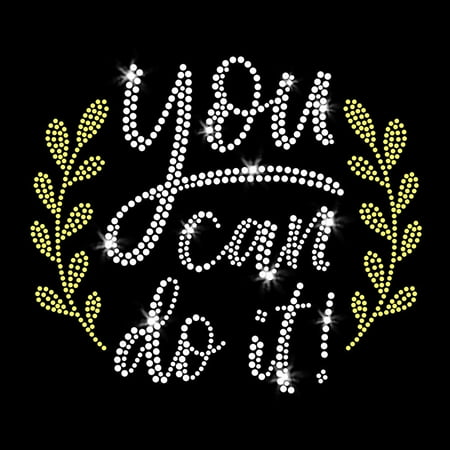 Teacher Icon - You Can Do It Iron On Rhinestone and Rhinestud Transfer for Teachers and Coaches