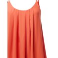 thumbnail image 4 of A2Y Women's Relaxed Fit Wool Dobby Woven Double Layer Spaghetti Cami Pleated Top Deep Coral XL, 4 of 6