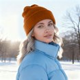 thumbnail image 4 of mgoYE Black Beanie Beanie for Women Men Ski Watch Cap Cuffed Plain Skull Knit Hat Soft Fisherman Winter Hat(Bronze,One Size), 4 of 6