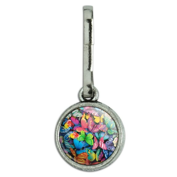 Butterfly Butterflies Rainbow Magic Antiqued Charm Clothes Purse Suitcase Backpack Zipper Pull Aid