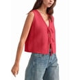 thumbnail image 2 of Suéter Sin Mangas de Verano para Mujer, Tejido A Crochet, con Lazo Frontal, Color Rojo, Talla S, 2 of 9