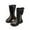Black, variant on Puntoco Girls Knee High Fashion Boot Zip Up Boot Fall and Winter Zipper High-Top Leather Boots Winter Snow Boots for Kids White 2(36)