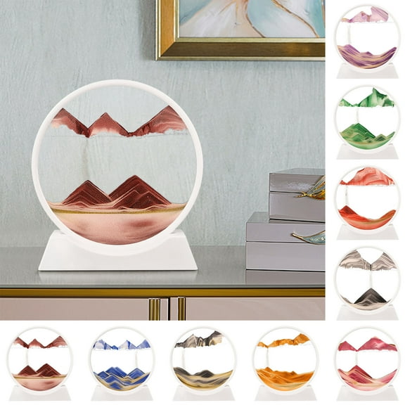Fufafayo under $5 Sand Art Picture, Moving Sand Hourglass, 3D Flowing Sand Decor for Desk, Table, Shelf, Office, Living Room, Bedroom, Meditation, Stress Relief, Unique Gift