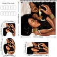 thumbnail image 4 of 4PCS African King and Queen Shower Curtain Sets with Rugs African American Couple Bathroom Sets with Waterproof Bath Curtains I Choose You Shower Curtains with 12 Hooks Bath Mat 71x71inch, 4 of 7