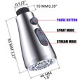 thumbnail image 2 of Grifo de cocina extraíble para fregadero con botón de parada, cabezal de ducha extraíble de 2 funciones Sincero Electrónica, 2 of 5