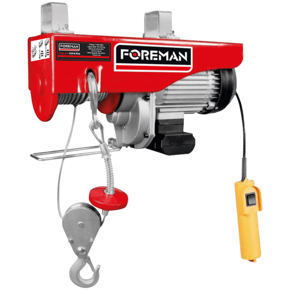 Polipasto Eléctrico Elevador Mini Grúa 100kg/200kg 20m Foreman FOPA200 Foreman