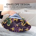 thumbnail image 4 of Yayeee Pillowcase Standard Size Set of 2 Satin Wrinkle Resistant Envelope Pillow Case, Gold and Purple Floral Pattern, 4 of 8