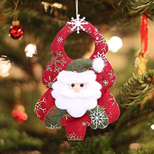 heekpek 4 Pieces Christmas Tree Hanging Decorations Santa Claus Snowman Reindeer Bear Pendant