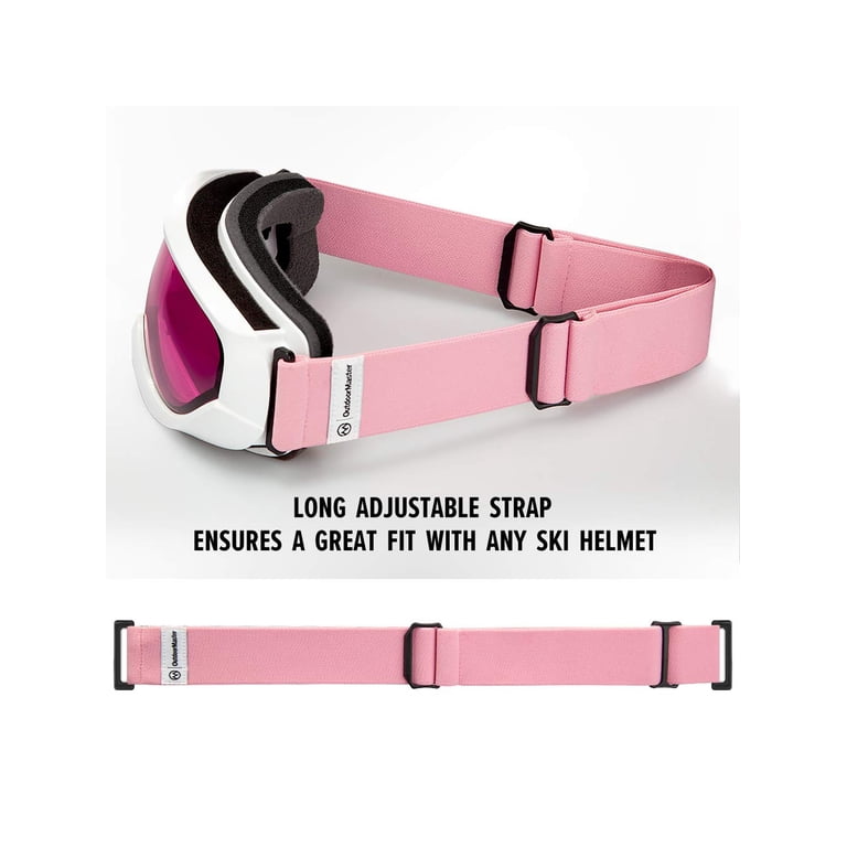 OutdoorMaster Kids Ski Goggles - White/Pink - Pink Lens  display picture 3