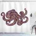 thumbnail image 1 of Ambesonne Octopus Shower Curtain, Patterns, 69"Wx84"L, Purple Mustard, 1 of 3
