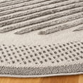 thumbnail image 3 of SAFAVIEH Urban Femie High Low Circle Striped with Fringe Area Rug, Grey/Light Grey, 6'7" x 6'7" Round, 3 of 8