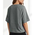 thumbnail image 7 of Basic Oversized Cropped T Shirts for Women Boxy Tee Shirts for Women Plus Size Workout Athletic Crop Tops Drop Shoulder Round Neck Half Sleeve Loose Fit Top Trendy Cute Flowy Tee Shirts Grey Xl, 7 of 7