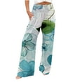 thumbnail image 2 of Kiplyki Women's Wide Leg Pants Womens Casual Pants Lightweight Summer Relax Fit Printed Elastic Waist Solid Lounge Long Trousers Sweatpants Yoga Pants, 2 of 5