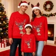 thumbnail image 5 of Jkety Family Christmas Shirts Family Matching Christmas T Shirts Soft Deer Head Print Long Sleeve Crewneck Tops for Family Cozy Set Red,XL, 5 of 6