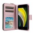 thumbnail image 4 of for iPhone 7 / iPhone 8 / iPhone SE 2022 & 2020 Zipper Wallet Case with Card Holder - PU Leather Stand Phone Case, Crossbody Shoulder Strap & Wrist Strap, Shockproof Protective Cover, Rosegold, 4 of 11