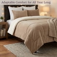 thumbnail image 2 of Lavish Home Full/Queen Comforter Set - 3-Piece Sherpa and Fleece Bedspread with Pillow Shams Bedding Comforter Set, Taupe, 2 of 7