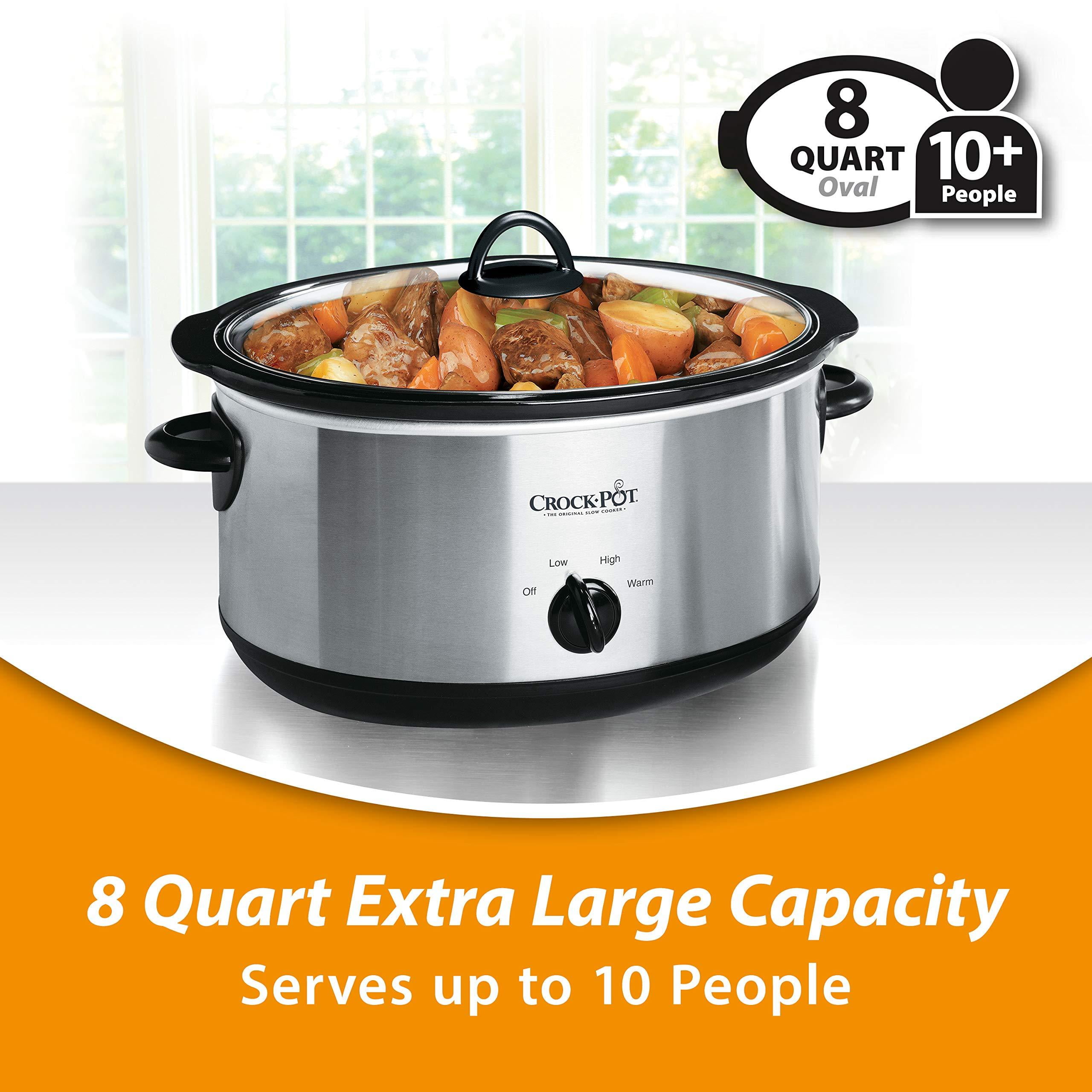 Crock-Pot 8-Quart Stainless Steel Round Slow Cooker in the Slow Cookers  department at
