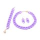 thumbnail image 1 of Conjunto de collar, pulsera y pendientes de cadena gruesa de moda, joyería exagerada, cadena de eslabones de acrílico mate con cierre resistente para Púrpura, 1 of 9