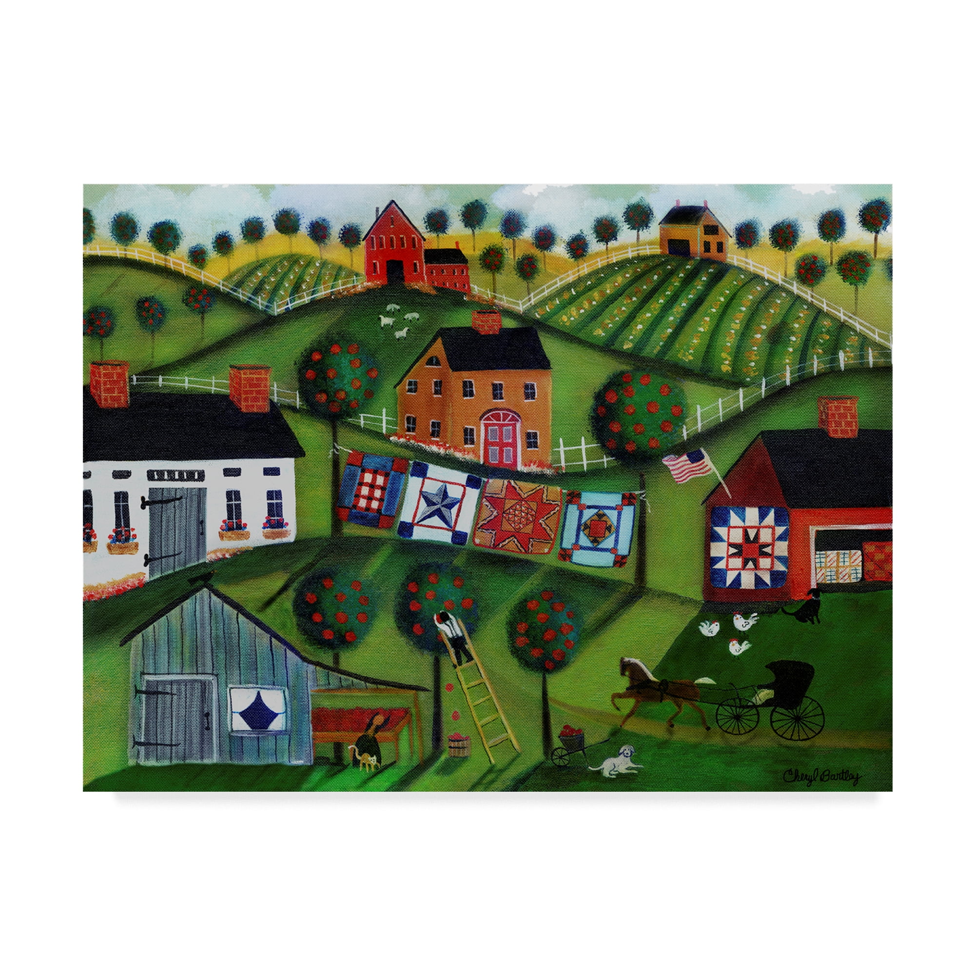 Trademark Fine Art 'Amish Folk Art Quilts' Canvas Art by Cheryl Bartley ...
