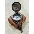 thumbnail image 4 of Vintage Sundial Compass with Leather Case,Brass Compass,Gift for Him,Engraved Compass,Sundial Push Compass for Camping, Hiking, Touring, 4 of 5