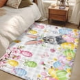 thumbnail image 4 of Grey Easter Bunny Area Rugs 4'x6', Washable Small Throw Rugs for Office Bathroom, Spring Colorful Eggs Flower Branch Plaid Indoor Outdoor Rug Non-Slip Low Pile Carpet Runner Reversible Floor Mats, 4 of 8