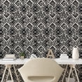 thumbnail image 3 of Ambesonne Abstract Peel & Stick Wallpaper for Home, Ink Brush Style Argyle, 13"x36", Pale Eggshell Black, 3 of 6