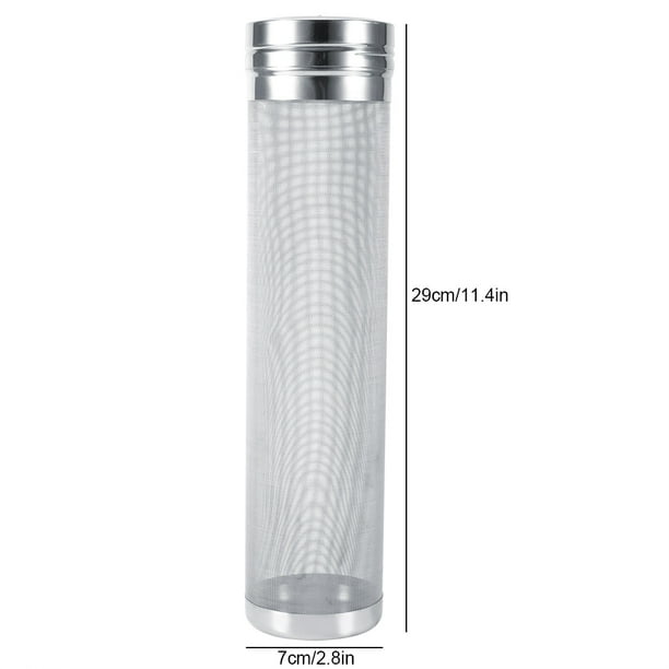 Yosoo123 Filtro de tolva Seca de Cerveza Filtro de Cerveza de Acero Inoxidable con Kit de Cepillo de Limpieza de Malla de 300 micrómetros para barriles Homebrew(7 * 29cm) Ecomeon no