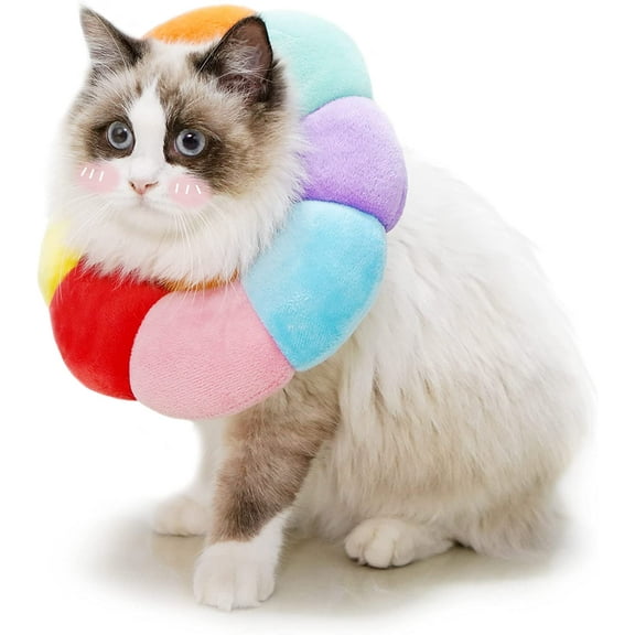 Limei Cat Recovery Collar, Cat Cone Collar Soft, Cat Cones to Stop Licking, Cat Recovery Collar, Cat Cones After Surgery for Kittens, Adjustable 3.94"-7.09" (Multicolor)