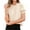 Beige, variant on PRETTYGARDEN Womens Summer Tops Trendy Mock Neck Puff Sleeve Blouse Dressy Casual Business Western Shirts Spring Clothes