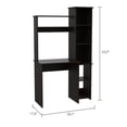 thumbnail image 5 of Computer Desk with Bookshelf, Wood Desk Teens Student Desk Writing Laptop Home Office Desk with Shelves and Built-in Bookcase, Modern Compact Workstation for Home & Office, Space-Saving, Black, 5 of 7