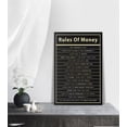 thumbnail image 2 of Rules Of Money Motivational Wall Art Canvas Print Office Decor Financial Poster Entrepreneur Millionaire Inspirational Quote Framed Easy to Hang-12 inch x 18 inch, 2 of 6