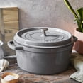 thumbnail image 3 of Staub Cast Iron 7-qt Round Cocotte - Graphite Grey, 3 of 11