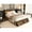 Black+Brown, variant on Queen Size Bed With 8 Drawer Storage, Led Headboard Charging Plug, Metal Platform Frame, No Box Spring, Soundless, Stable, Pink Brown Tan