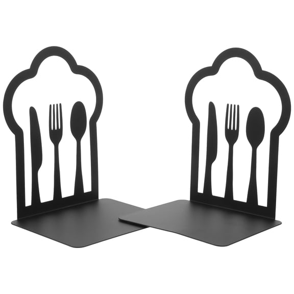BESTYASH Set of 2 Black Bookends Decorative Book Holders for Office, Study, and Home Organization