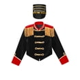 thumbnail image 3 of iiniim Kids Girls Long Sleeve Fringe Jacket Coat with Hat Band Team Uniform Party Performance Black 4, 3 of 7
