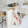 thumbnail image 5 of Garvee Adjustable 3-Step Toddler Step Stool with Safety Handles – Wide Non-Slip Pedals – Step Stool for Kids – Stable Ladder for Bathroom, Kitchen, Potty Training – Pink, 5 of 8
