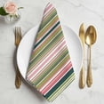 thumbnail image 2 of Cloth Napkins Set of 8 - 20x20 Inches, Colorful Striped Washable Reusable Table Napkins, Sage Green Pink White Vertical Lines Soft & Absortbent Dining Napkin for Party Wedding Hotel Restaurant, 2 of 9