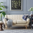 thumbnail image 3 of Modern Contemporary Urban Design Living Room Lounge Club Lobby Loveseat Sofa, Fabric, Beige, 3 of 4