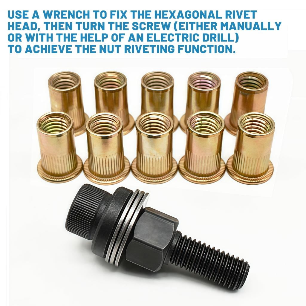 Multipurpose Carbon Steel Rivet Nut Set 66Pcs 3mm To 10mm Fasteners Easy to Use for Secure Assembly In Various Setting