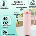 thumbnail image 2 of Insulated Water Bottle 40oz,Stainless Steel Leak Resistant Tumbler with Handle & Lid,Double Wall Vacuum Leakproof Travel Coffee Mug,Spill-proof,Insulated Cups,Reusable Insulated,Gifts for Women & Men, 2 of 11